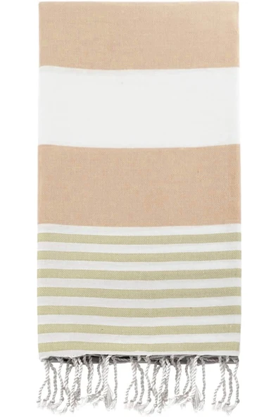 Çizgili Peştemal Plaj Havlusu %100 Pamuk Yıkanmış 100x180 cm Marenza - 4
