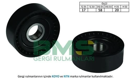 Bms 265  Alternatör Gergi Rulmanı Golf5/6-Jetta-Passat-Scırocco-Tiguan-A3-Leon 1.4Tsı 04-10 Blg-Bmy-Cava ürün görseli