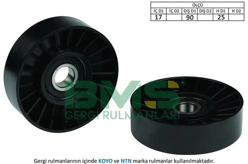 Bms 029  Alternatör V Kayış Gergi Rulmanı Avare Alfa 164 166-306 Em 1.8 2.0 Xsı 605 2.0 Uly 94-02 Tahrik Kayışları & Kitler 38136077 ürün görseli