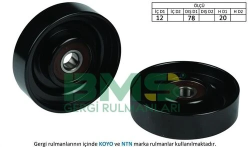 Bms 056  KLİMA GERGİ RULMANI ACCENT ERA BENZİNLİ ürün görseli