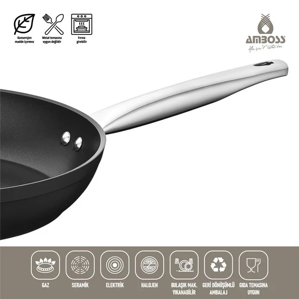 Amboss Dark 30 cm Granit Titanyum Kaplama Tava - 3
