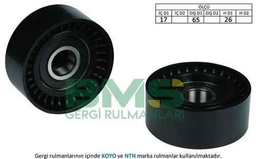 Bms 329  Alternatör V Kayış Gergi Rulmanı CLIO Kangoo Megane 1.5D Alfa 156 166 2.0 2.5 3.0 V6 Kapaklı 17×65×26 - 1