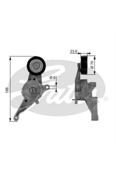 Gates T38436 V Kayıs Gergı Rulmanı Golf V Jetta Caddy / A3 1.6 Fsı Blf Bag Blp Kutuklu
