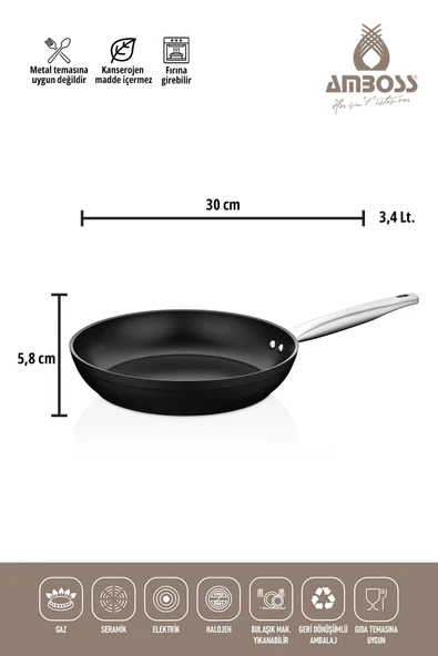 Amboss Dark 30 cm Granit Titanyum Kaplama Tava - 2