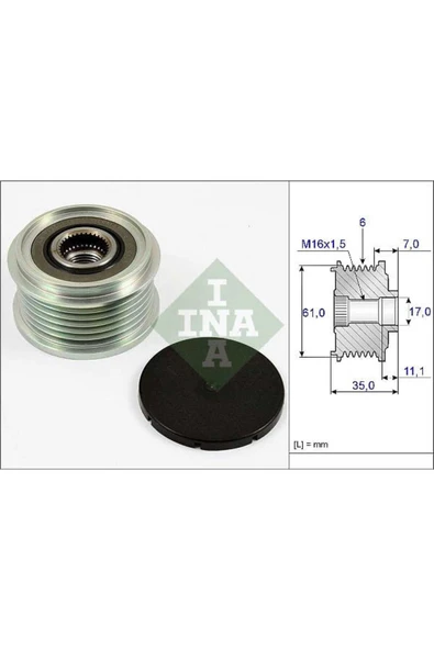 INA 535002210  ALTERNATÖR RULMANI PASSAT 2.3 VR 96-05 DUCATO 2.3D ürün görseli