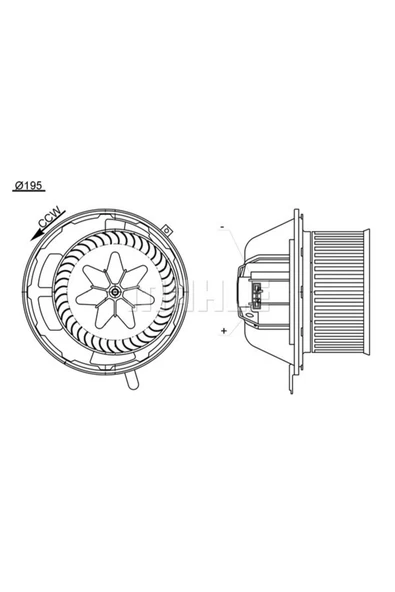 Mahle AB194000S Ab194000s Kalorifer Motoru E81 E87 E88 E90 N45 B16 A (eno:8ew351104791) ürün görseli 1