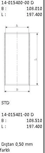 Goetze 14 -015401-00 Gomlek 050 104.50 Mitsubishi Canter-449-canter-659-canter-659 Turbolu Flanssız 01540100
