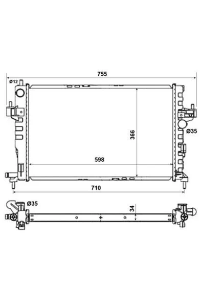 Kale 355560 Radyatör Brazıng Opel Adam-corsa E-vauxhall Adam-corsa Mk Iv Radyatörklr- 1300361 1300379 1344