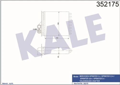 Kale 352175  KALORİFER SPRINTER W906 06- AL PL