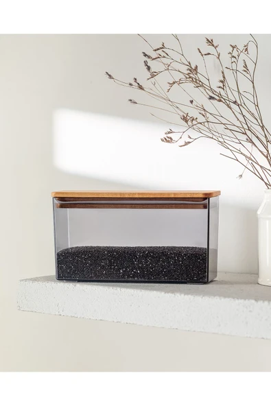 Lucille Ahşap Kapaklı Saklama Kabı 1200ml ürün görseli 1