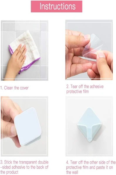 Silikon Fiş ve Kablo Tutucu – Kendinden Yapışkanlı, İkili Set, Çok Amaçlı, Üçgen Tasarım Organizer - 4