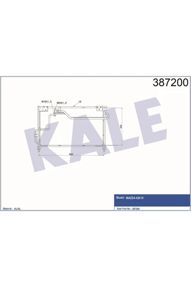 Kale 387200 Klima Kondenseri Mazda 626 Iv Al-al 564x308x16 Uyumlu