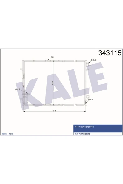 Kale 343115 Klima Kondenseri Kıa Sorento I Al-alklr- 97606-3e000 97606-3e000