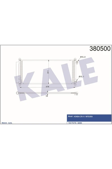 Kale 380500 Klima Kondenseri Crv I-ıntegra Al/al 581x366x16 Uyumlu