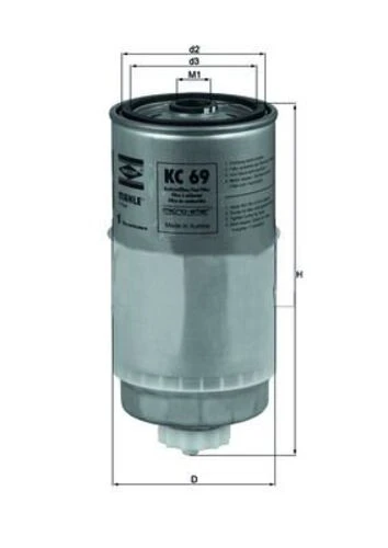 Mahle KC69 KNECHT  MAZOT FİLTRESİ PASSAT / 80 A4 A6 / S70 1.9 TDI AHH AH ürün görseli 1