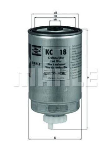 Mahle KC18 MAZOT FİLTRESİ PALIO TEMPRA UNO DUCATO / R9 D / BOXER / ASTRA VEC