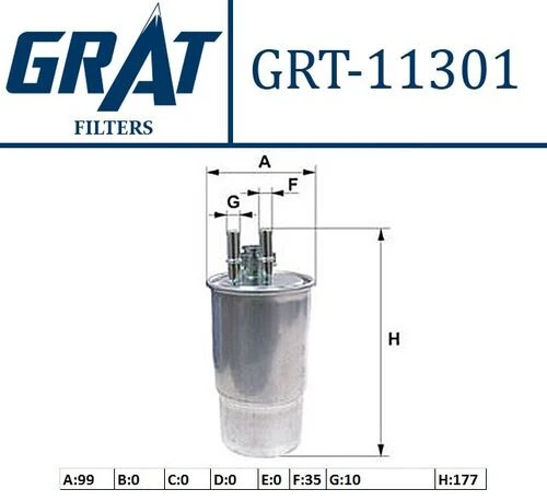 Grat 11301  Mazot Filtresi Megane III 09- Grand Scenic III 09- Fluence 10- 1.5 DCI ürün görseli 1