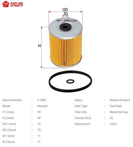 Sakura F1009 Mazot Filtresi Kangoo Megane II Laguna Master Movano 1.9 DCI 2.5 2.8 Dtı S8U ürün görseli 1