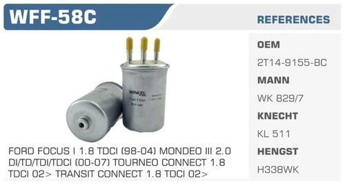 Winkel WFF -58C Mazot Filtresi Transit Connect 02- 1.8 TDCI 90 Ps ürün görseli 1