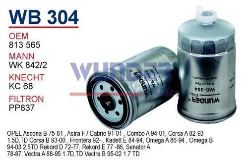 Wunder WB304 Mazot Filtresi Palio Tempra Uno Ducato / Renault 9 D / Bo ürün görseli 1