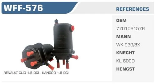 Winkel WFF -576 Mazot Filtresi CLIO Thalia CLIO II Symbol Kangoo / Micra III IV Note Juke 1.5 DCI ürün görseli 1
