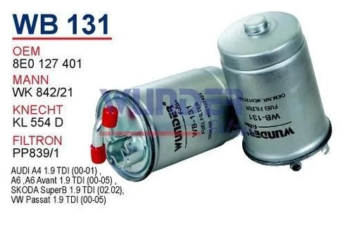 Wunder WB131 Mazot Filtresi Audi A4 - A6 (8Ec)2.0 TDI 04-06 ürün görseli 1