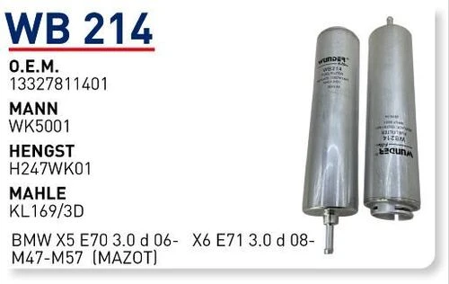Wunder WB214 Mazot Filtresi Bmw 1 Bmw 3 05- Bmw 5 116D 118D 120 - 1