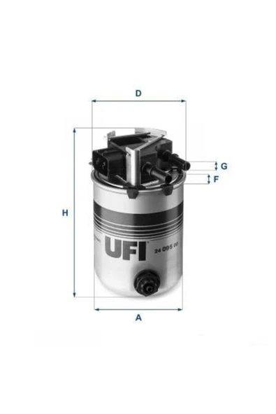 UFI 24.095.00 Yakıt Filtresi Siyah Sensörlü Soket Nıssan Qashqaı 1.5l K9k J11 6 Vites 14- 1.6l R9m Dci J11 14- / X ürün görseli 1