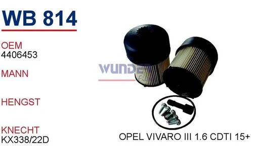 Wunder WB814 Mazot Filtresi Trafic Master III Pu9009Zkıt Fn0019 - 1