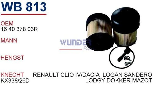 Wunder WB813 Mazot Filtresi CLIO IV Captur 1,5 DCI Pu9011Zkıt Fn0167 - 1