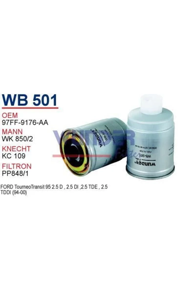 Wunder WB501 Mazot Filtresi Ford Transit 99-00 Wk 850/2 Fn0239