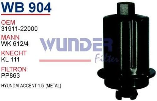 Wunder WB904 Mazot Filtresi Hyundai Santa Fe IV 2,0 - 2,2 CRDI ürün görseli 1