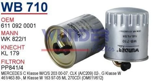 Wunder WB710 Mazot Filtresi Mercedes W203 W163 00-07 - 1