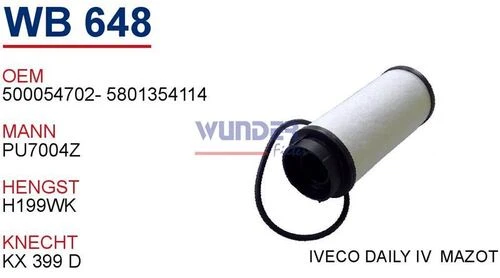 Wunder WB648 Wb648 Mazot Filtresi - Iveco Daily V 540120081 ürün görseli 1