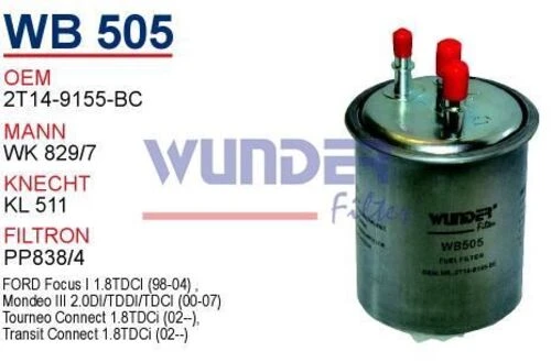 Wunder WB505 Mazot Filtresi Ford Connect 95 Cc - 1