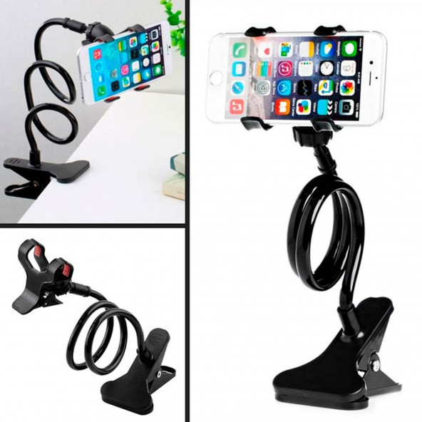 Akrobat Tutucu Mandallı Bükülebilir Masa Tablet Telefon Tutacağı