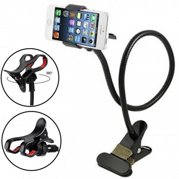 Akrobat Tutucu Mandallı Bükülebilir Masa Tablet Telefon Tutacağı - 2