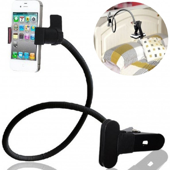 Akrobat Tutucu Mandallı Bükülebilir Masa Tablet Telefon Tutacağı - 3