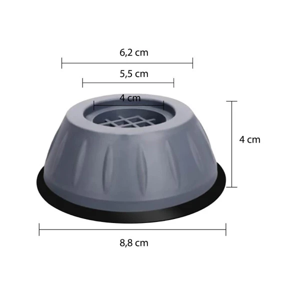 Çamaşır Makinesi Titreşim Önleyici Stoper 4 Adet Makine Kaydırmaz - 6