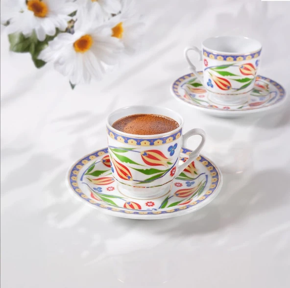 Güral Porselen Sedef 12 Parça Kahve Fincan Takımı 4555