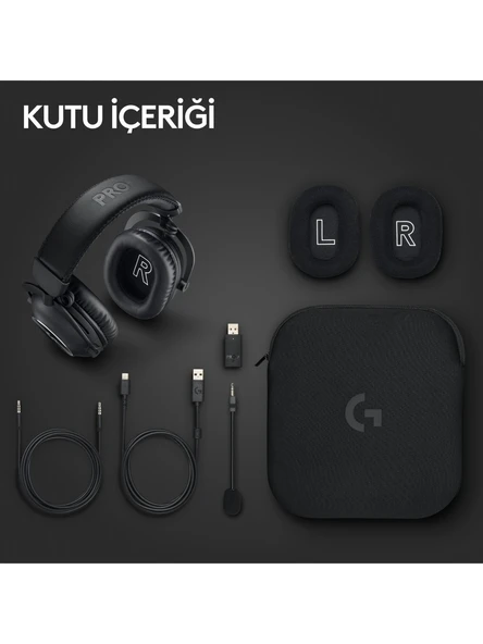Logitech G PRO X 2 LIGHTSPEED Kablosuz DTS:X Headphone 2.0 - 7.1 Surround Ses Oyun Kulaklığı - Siyah - 2