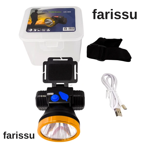 Gold Kama GK-983 Şarjlı Kafa Lambası | 2000 mAh LED Baş Feneri - 2
