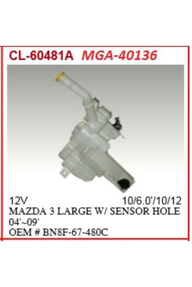 Mga 40136 Su Fıskıye Deposu Motorlu- Mazda-3 03-08 Sensorlu Genıs Tıp  Oem ürün görseli
