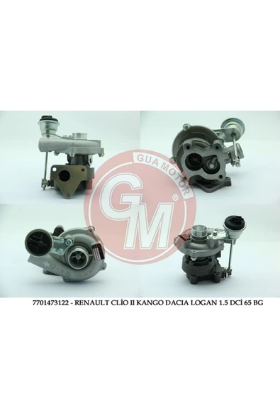 GUA 40419 Turbo Komple Clıo Iı 01 Symbol 02 Kango 02 Dacıa Logan 05 Mıcra 03 1.5dcı K9k 65 Bg ürün görseli 1