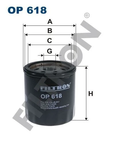 FTR OP618 FILTRON  Yağ Filtresi Corolla Uyumlu 1.6-1.8 (76-88) 1.4 04- Auris 1.4D 07- Yarıs1.4D Escort III 1.6İ (83-85) ürün görseli 1