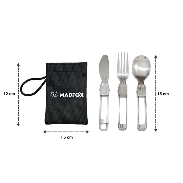 Madfox Heavy Duty 3IN1 Katlanır Çatal Kaşık Bıçak Seti - 7