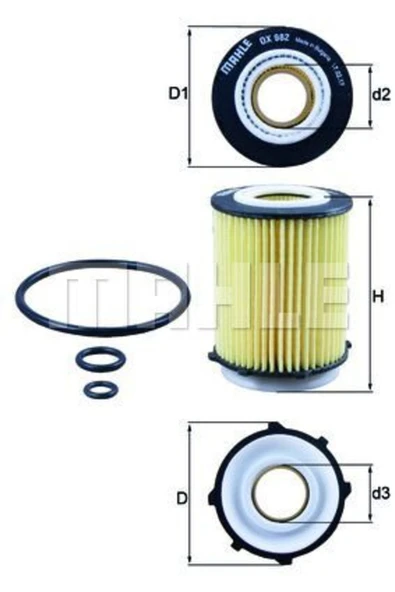 Mahle OX982D -knecht Ox982d Yağ Filtresi Mercedes W176 W246 W204 12- ürün görseli 1