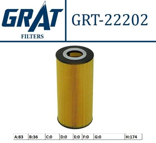 Grat 22202  Yağ Filtresi Mercedes W210 97-99 Sprinter 95-00 Vito 96-03 108 110 ürün görseli 1