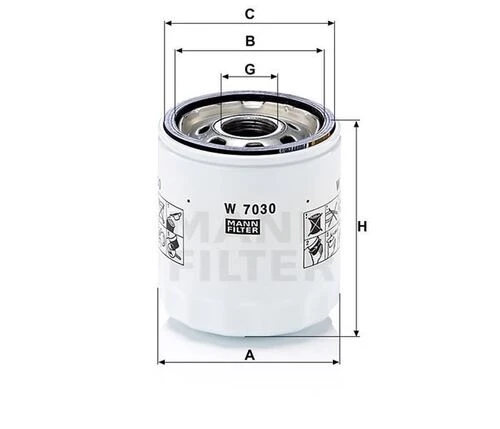 Mann W7030 YAĞ FİLTRESİ JEEP COMPASS 2.4 16V 170HP 09 06- ürün görseli