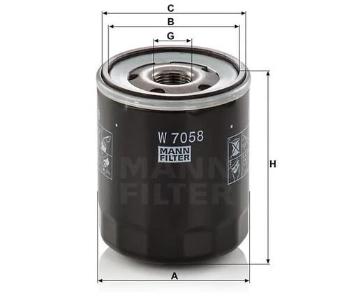 Mann W7058 YAĞ FİLTRESİ CITROEN : C-ELYSEE 1.2VTI 12-/ C3 II 12-/ ürün görseli 1